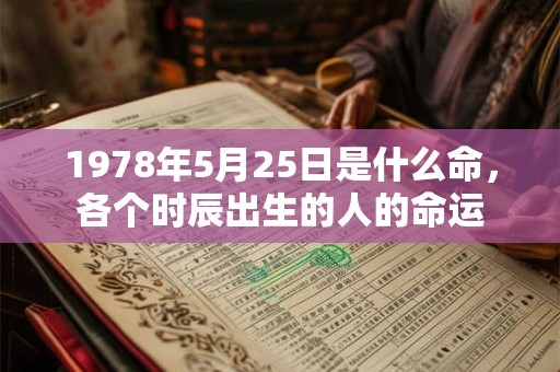 1978年5月25日是什么命，各个时辰出生的人的命运