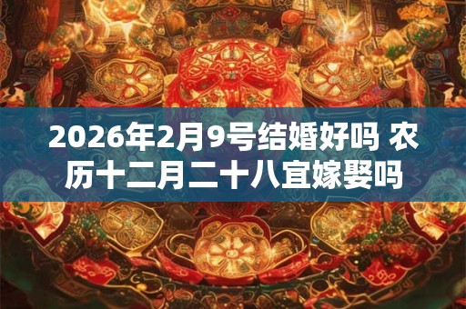 2026年2月9号结婚好吗 农历十二月二十八宜嫁娶吗 2026年2月9号结婚好吗 农历十二月二十八宜嫁娶吗