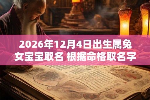2026年12月4日出生属兔女宝宝取名 根据命格取名字