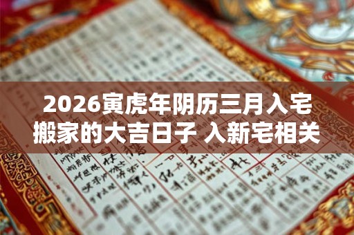 2026寅虎年阴历三月入宅搬家的大吉日子 入新宅相关讲究