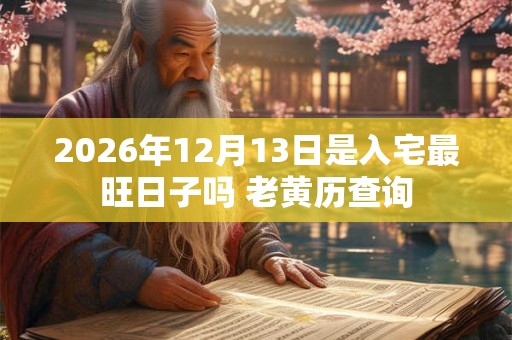 2026年12月13日是入宅最旺日子吗 老黄历查询