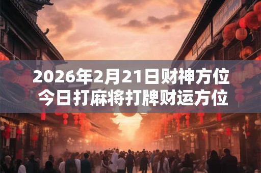 2026年2月21日财神方位 今日打麻将打牌财运方位