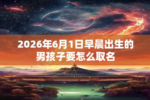 2026年6月1日早晨出生的男孩子要怎么取名
