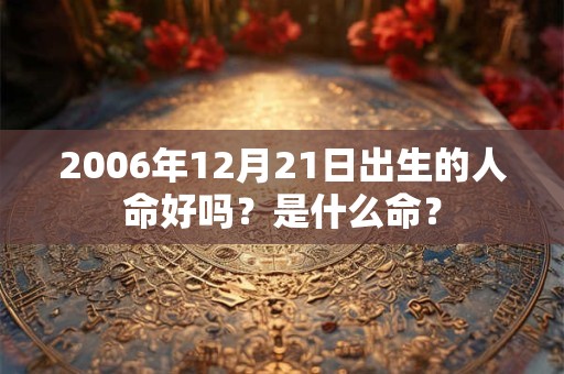 2006年12月21日出生的人命好吗？是什么命？