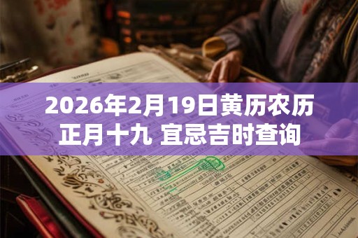 2026年2月19日黄历农历正月十九 宜忌吉时查询 2026年2月19日黄历农历正月十九 宜忌吉时查询