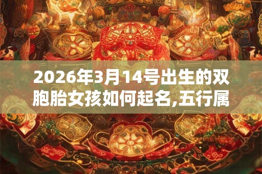 2026年3月14号出生的双胞胎女孩如何起名,五行属什么