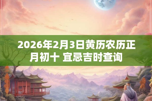 2026年2月3日黄历农历正月初十 宜忌吉时查询