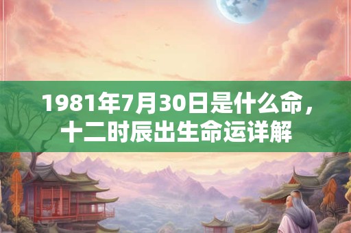 1981年7月30日是什么命,十二时辰出生命运详解 1981年7月30日是什么命,十二时辰出生命运详解