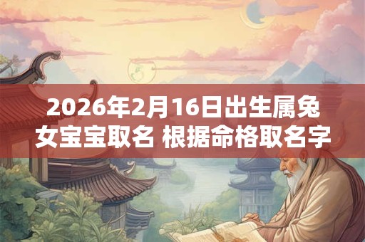 2026年2月16日出生属兔女宝宝取名 根据命格取名字 2026年2月16日出生属兔女宝宝取名 根据命格取名字