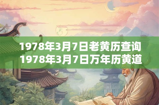 1978年3月7日老黄历查询 1978年3月7日万年历黄道吉日