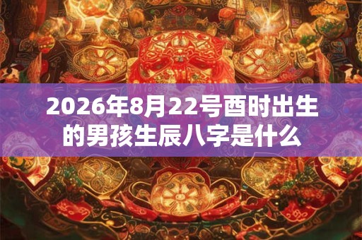 2026年8月22号酉时出生的男孩生辰八字是什么