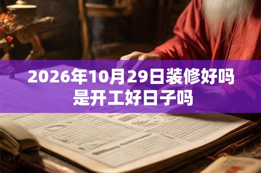 2026年10月29日装修好吗 是开工好日子吗 2026年10月29日装修好吗 是开工好日子吗