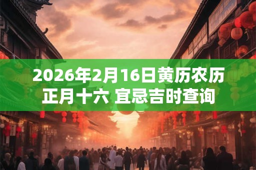 2026年2月16日黄历农历正月十六 宜忌吉时查询