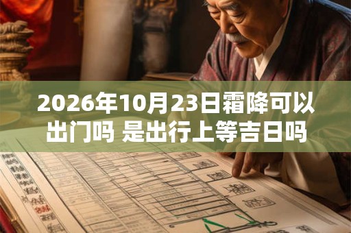 2026年10月23日霜降可以出门吗 是出行上等吉日吗