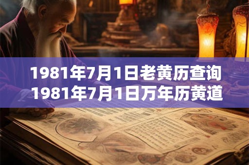 1981年7月1日老黄历查询 1981年7月1日万年历黄道吉日