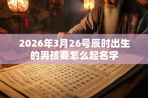 2026年3月26号辰时出生的男孩要怎么起名字