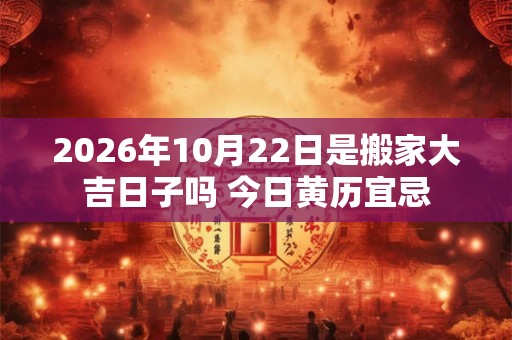 2026年10月22日是搬家大吉日子吗 今日黄历宜忌