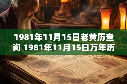 1981年11月15日老黄历查询 1981年11月15日万年历黄道吉日 1981年11月15日老黄历查询 1981年11月15日万年历黄道吉日