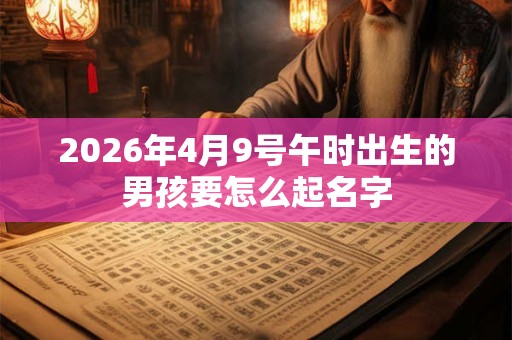 2026年4月9号午时出生的男孩要怎么起名字