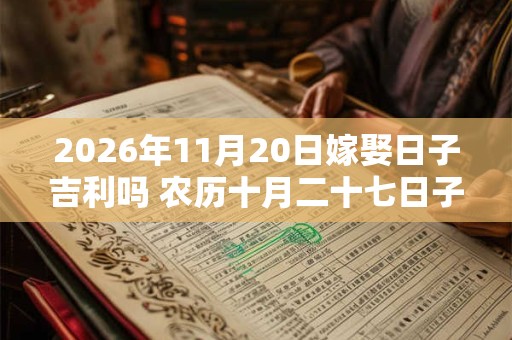 2026年11月20日嫁娶日子吉利吗 农历十月二十七日子分析 2026年11月20日嫁娶日子吉利吗 农历十月二十七日子分析