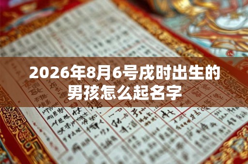2026年8月6号戌时出生的男孩怎么起名字