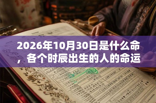2026年10月30日是什么命，各个时辰出生的人的命运