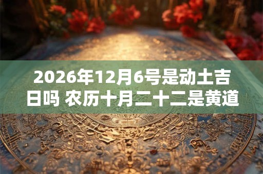 2026年12月6号是动土吉日吗 农历十月二十二是黄道吉日吗