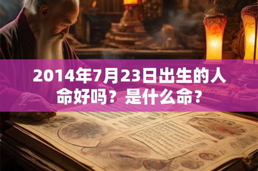 2014年7月23日出生的人命好吗？是什么命？