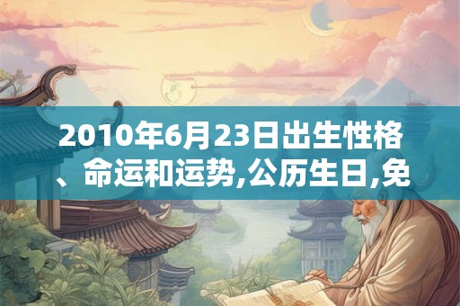 2010年6月23日出生性格、命运和运势,公历生日,免费算命