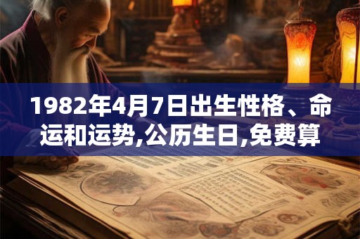 1982年4月7日出生性格、命运和运势,公历生日,免费算命 1982年4月7日出生性格、命运和运势,公历生日,免费算命