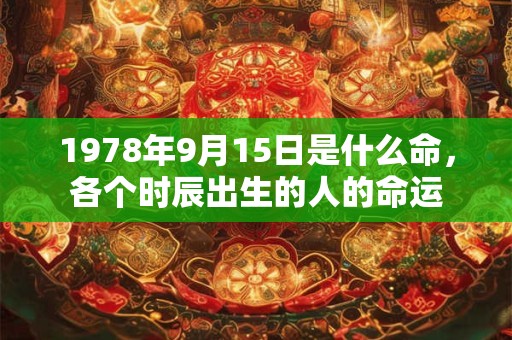 1978年9月15日是什么命，各个时辰出生的人的命运