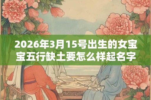 2026年3月15号出生的女宝宝五行缺土要怎么样起名字
