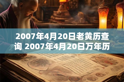 2007年4月20日老黄历查询 2007年4月20日万年历黄道吉日