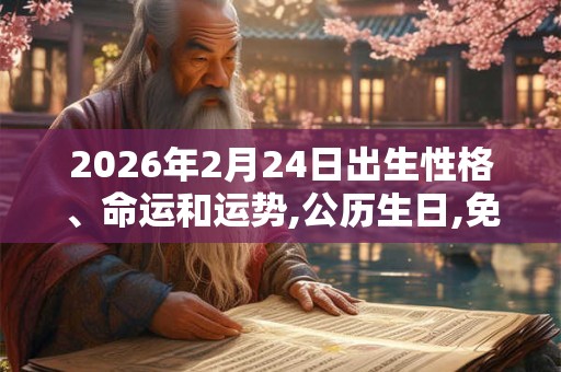 2026年2月24日出生性格、命运和运势,公历生日,免费算命