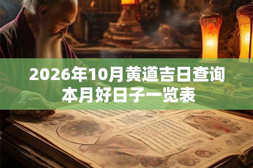 2026年10月黄道吉日查询 本月好日子一览表 2026年10月黄道吉日查询 本月好日子一览表