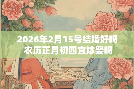 2026年2月15号结婚好吗 农历正月初四宜嫁娶吗 2026年2月15号结婚好吗 农历正月初四宜嫁娶吗
