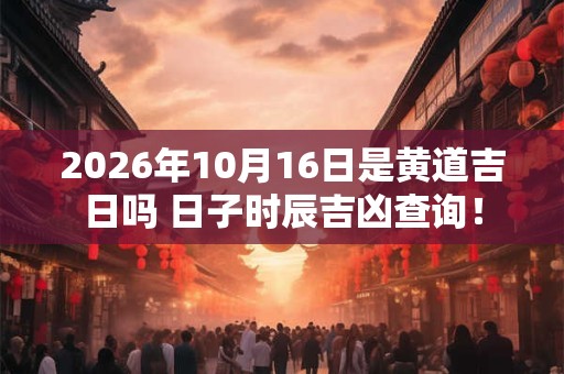 2026年10月16日是黄道吉日吗 日子时辰吉凶查询! 2026年10月16日是黄道吉日吗 日子时辰吉凶查询!