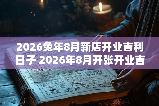2026兔年8月新店开业吉利日子 2026年8月开张开业吉日查询