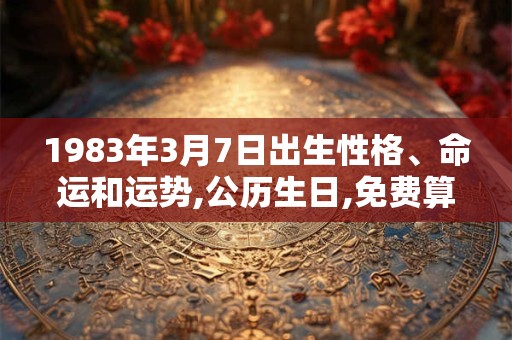 1983年3月7日出生性格、命运和运势,公历生日,免费算命
