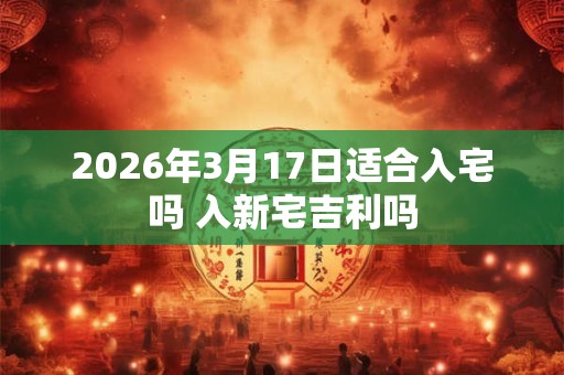2026年3月17日适合入宅吗 入新宅吉利吗