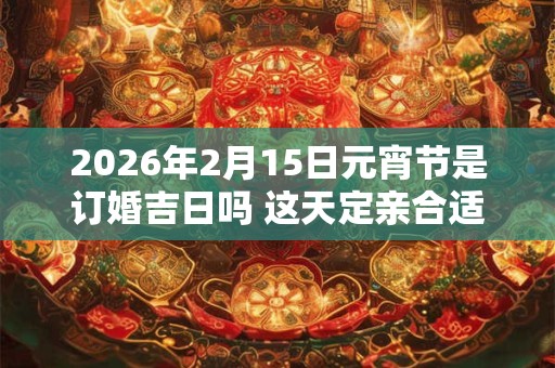 2026年2月15日元宵节是订婚吉日吗 这天定亲合适吗