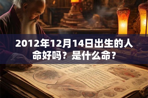 2012年12月14日出生的人命好吗？是什么命？
