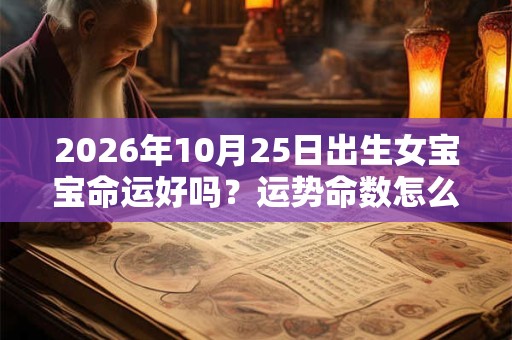 2026年10月25日出生女宝宝命运好吗？运势命数怎么样？