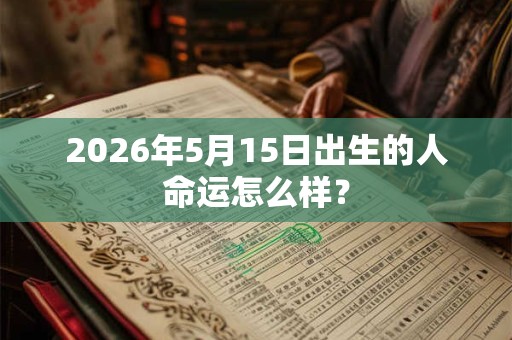2026年5月15日出生的人命运怎么样？
