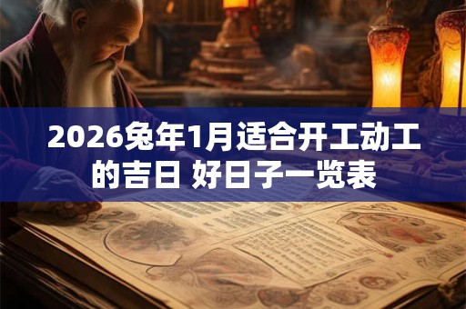 2026兔年1月适合开工动工的吉日 好日子一览表