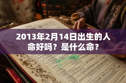 2013年2月14日出生的人命好吗？是什么命？