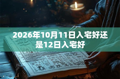 2026年10月11日入宅好还是12日入宅好