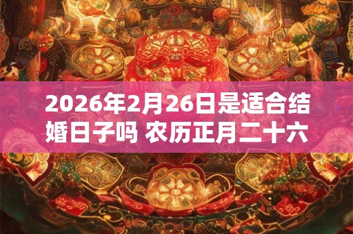 2026年2月26日是适合结婚日子吗 农历正月二十六嫁娶如何 2026年2月26日是适合结婚日子吗 农历正月二十六嫁娶如何