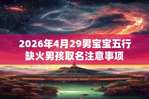 2026年4月29男宝宝五行缺火男孩取名注意事项
