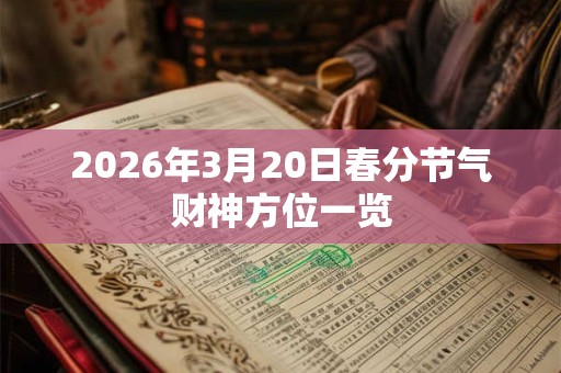 2026年3月20日春分节气财神方位一览 2026年3月20日春分节气财神方位一览